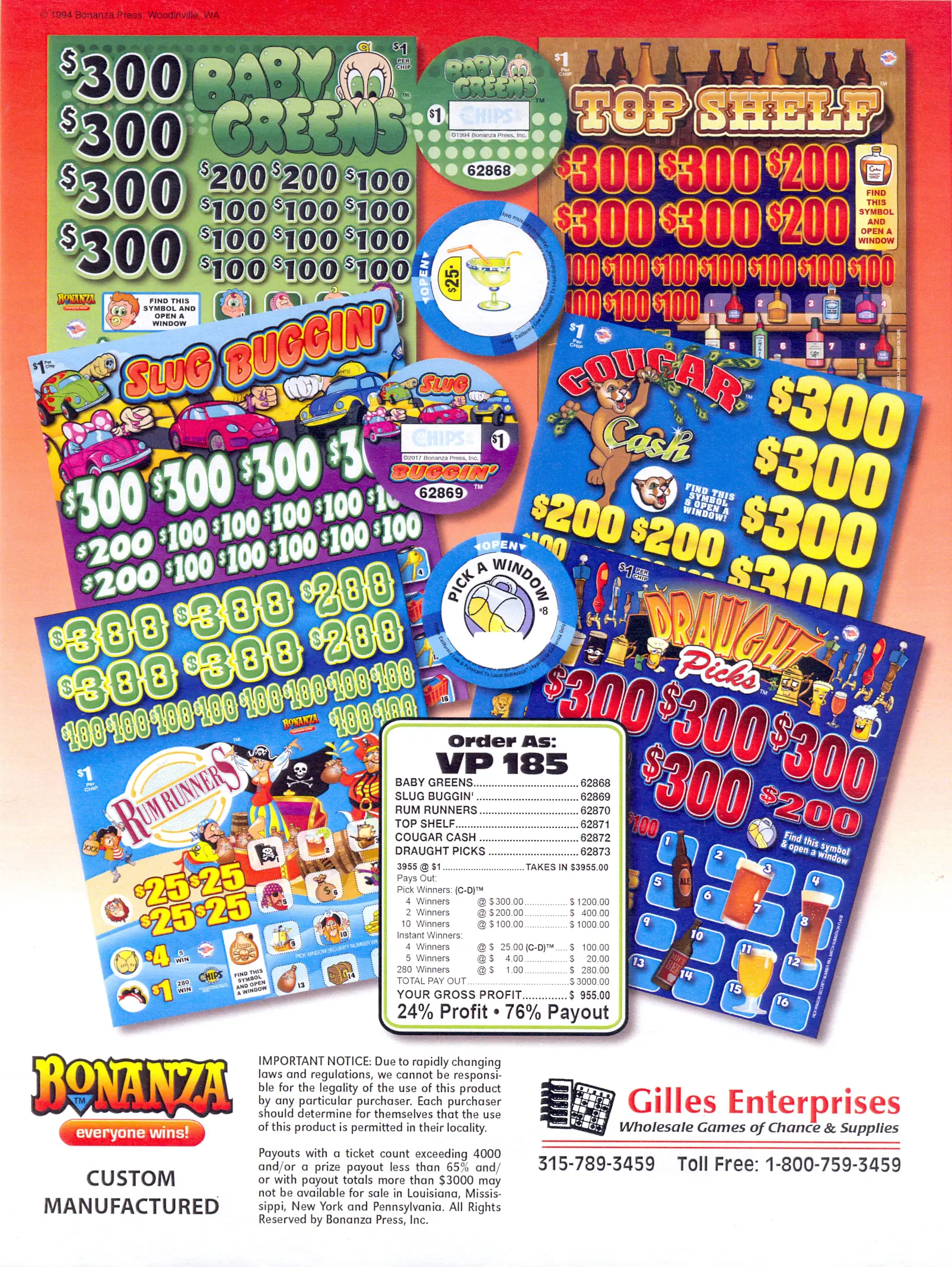 A bunch of different types of lottery tickets