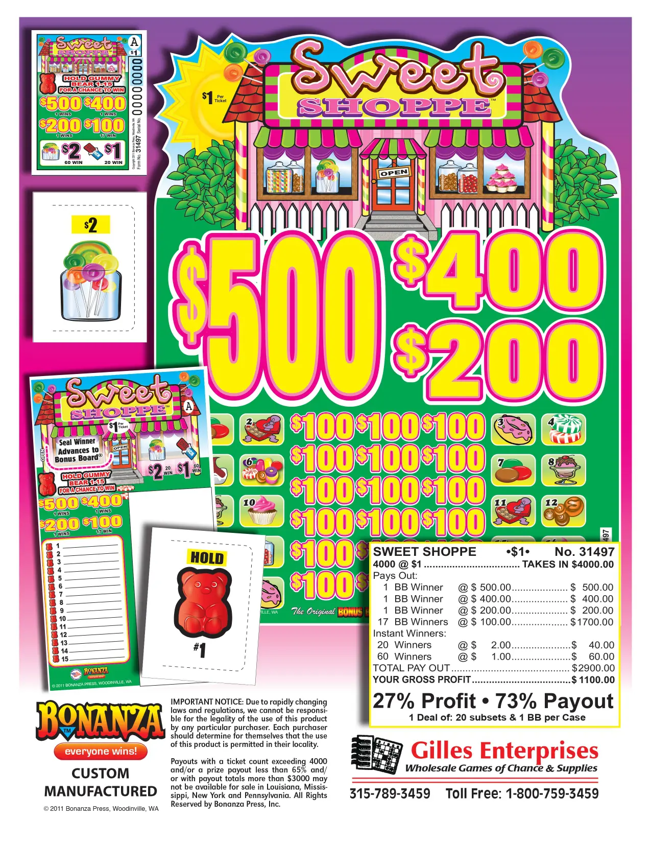 A newspaper ad for a lottery ticket.