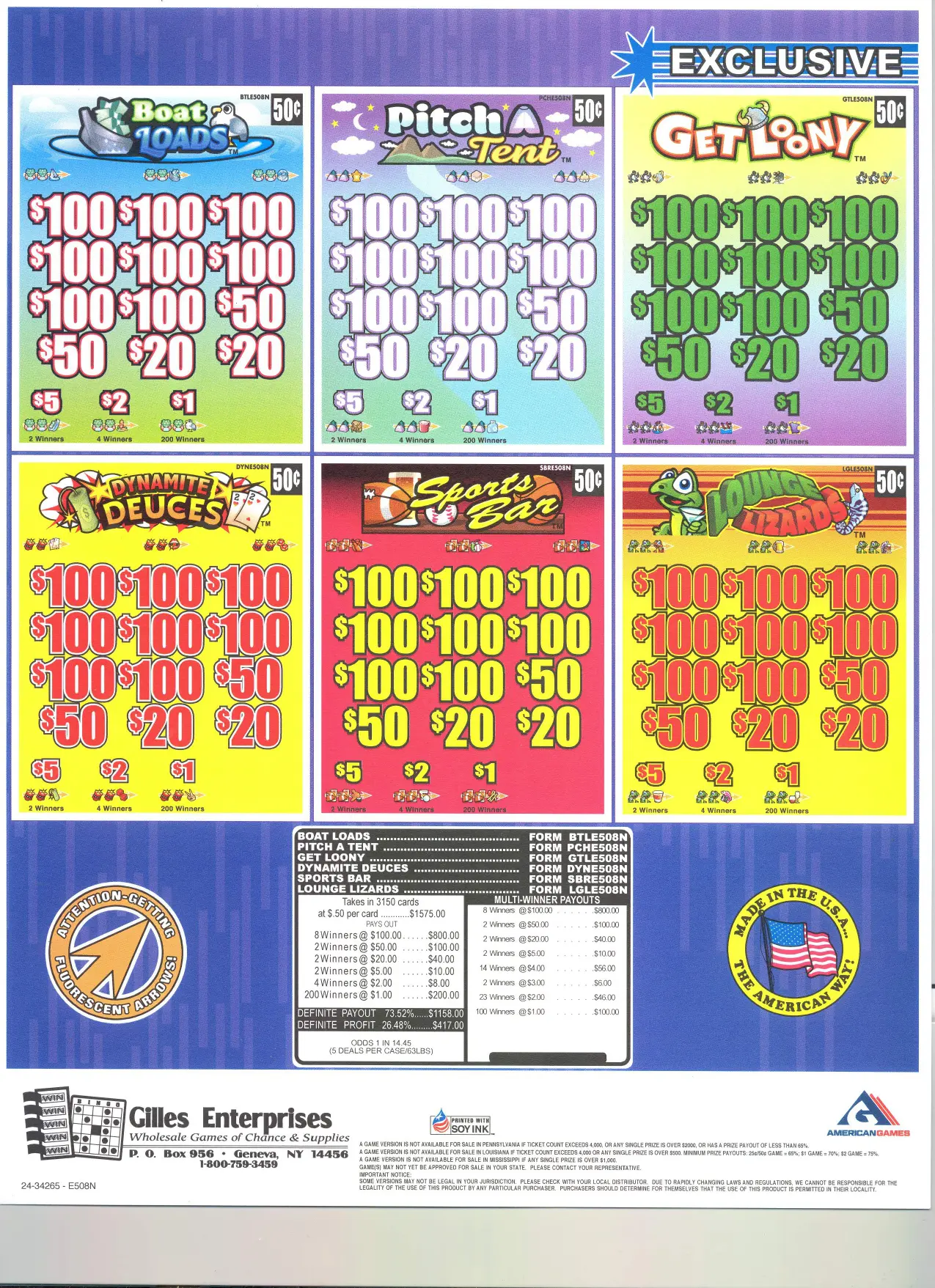 A series of lotto tickets with numbers and symbols.