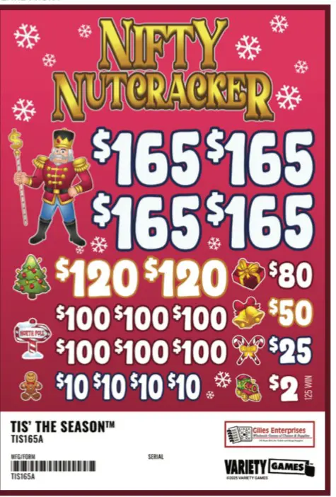 Nifty Nutcracker themed lottery ticket design.